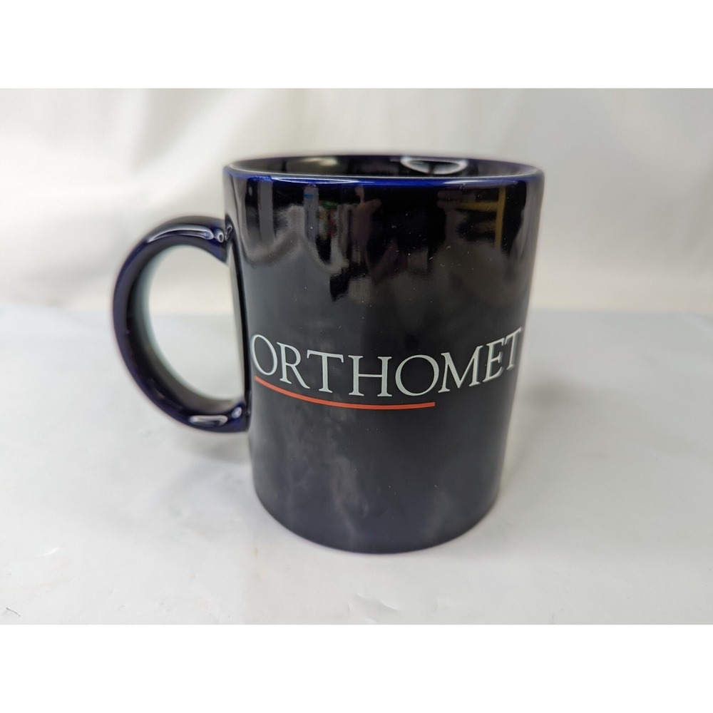 Orthomet‎ Blue Coffee Cup Mug Advertising Promo